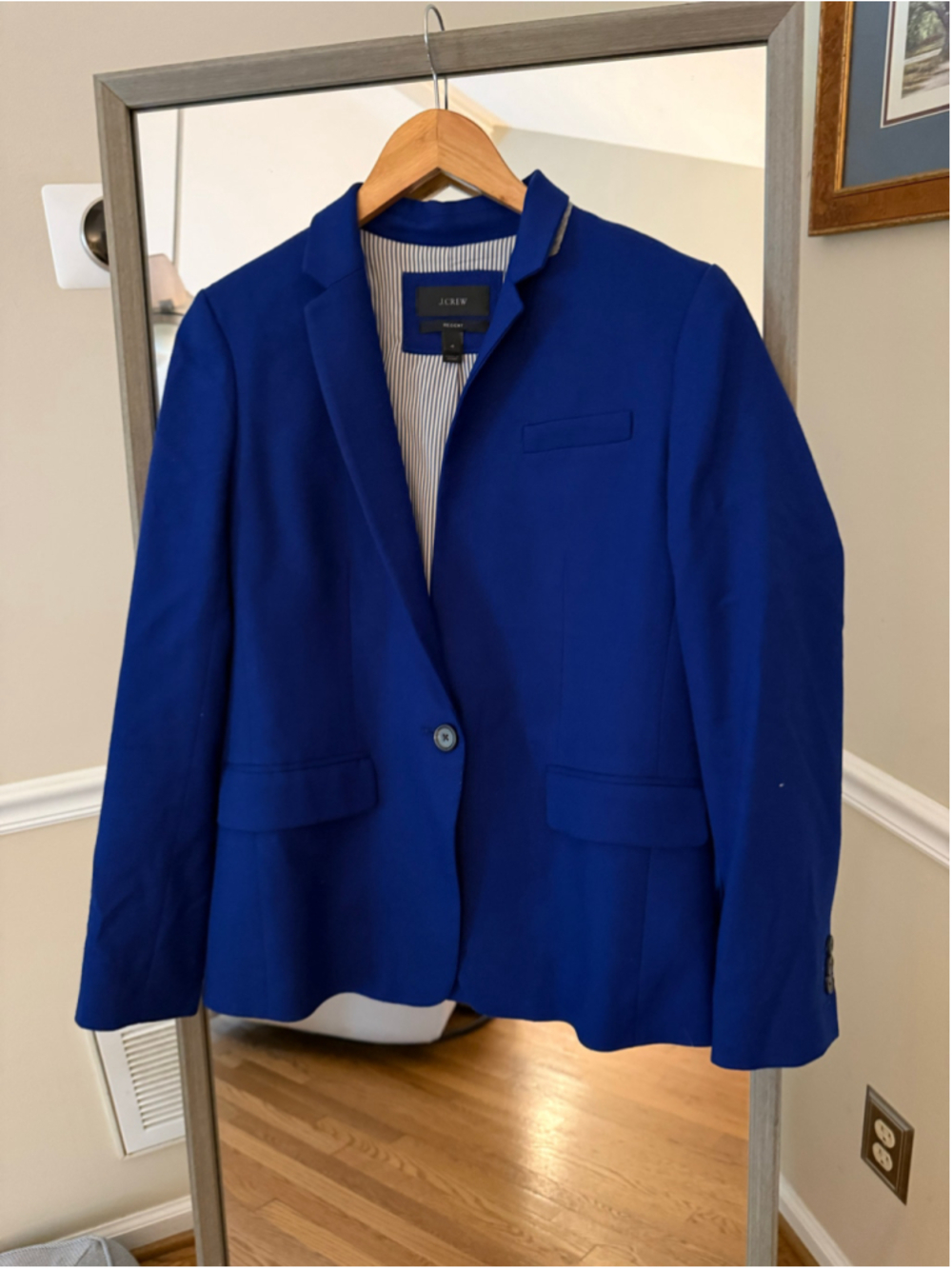 Women's J.Crew Regent Blazer Size 4 Royal Blue Striped Lining
